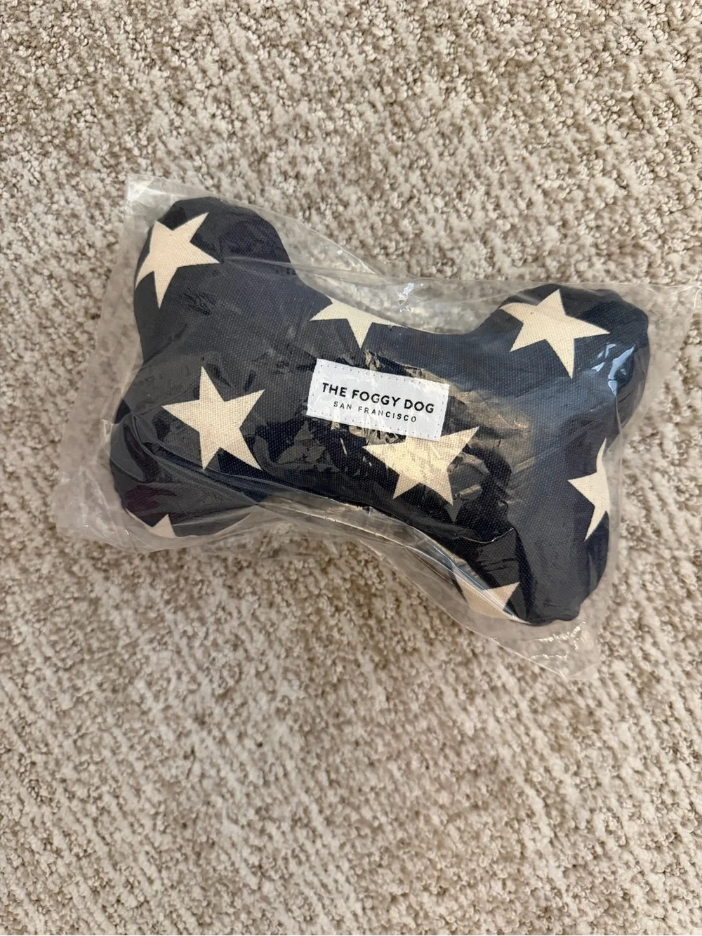 The Foggy Dog ⭐️NWT Navy and Cream Star Bone Toy